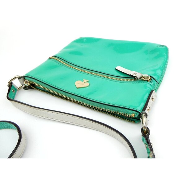 Kate Spade New York Green Patent Leather Crossbody Bag With Adjustable Strap & G - Picture 5 of 16